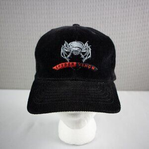 Spyder Corduroy Black Logo Strapback Hat Vintage